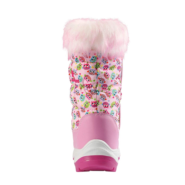 Kids Winter Snow Boots - PINK OWL - 4
